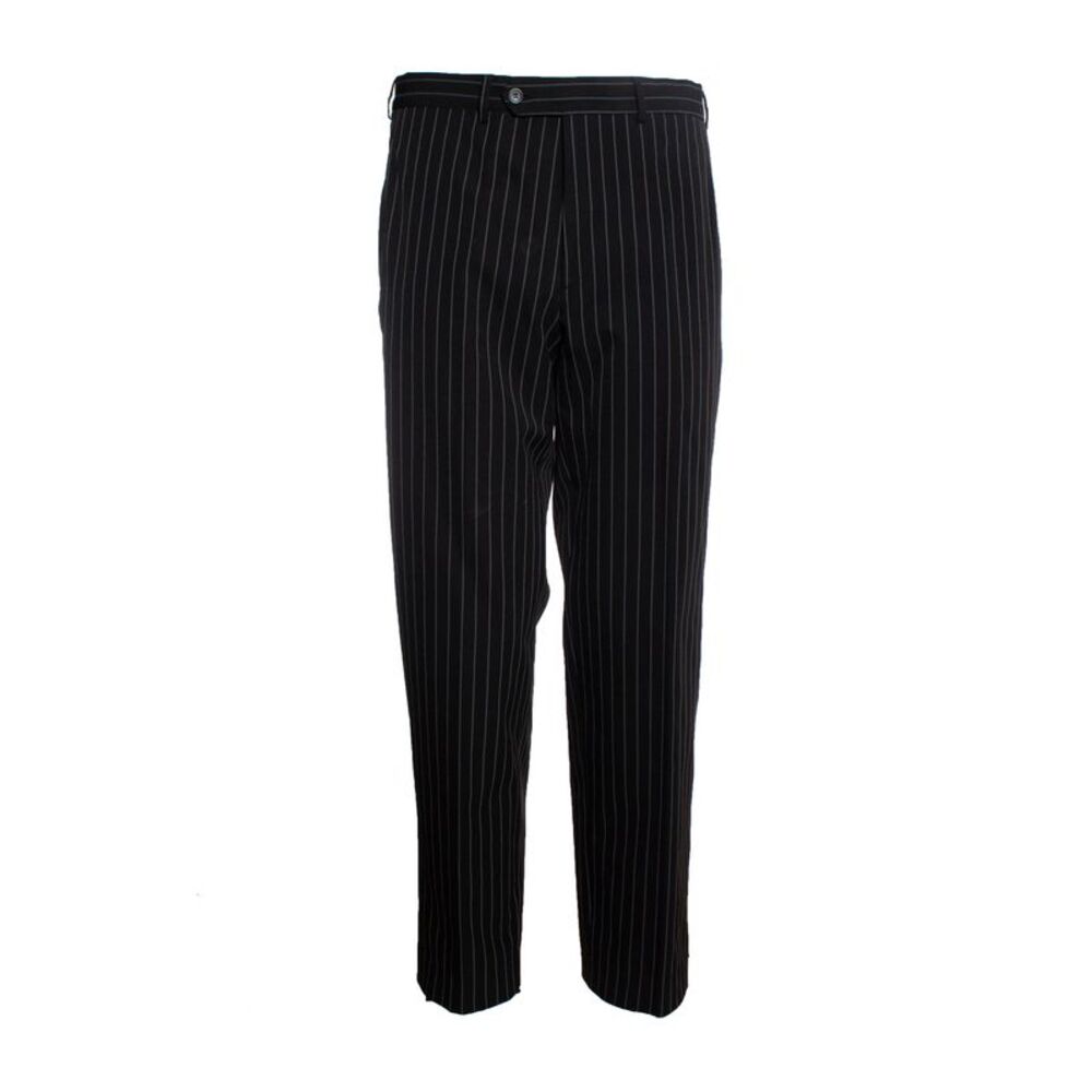 Prada black pinstripe trousers.